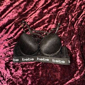 Black lace push up bra